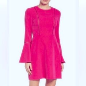 Chandler Henry Pink Posie Bell Sleeve Sheath Dress Size Medium New With Tags